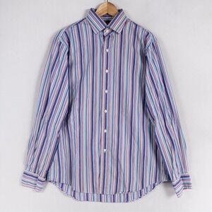 Polo by Ralph Lauren Shirt Sz 16 Multicolor Striped Button Up Regent Custom Fit